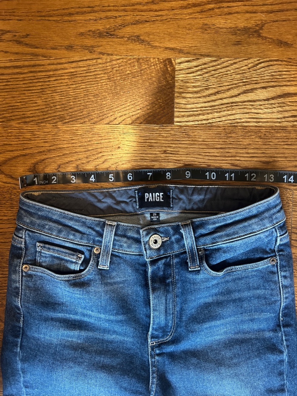 NWOT PAIGE jacqueline straight w/ raw hem jeans in axel - Picture 8 of 10